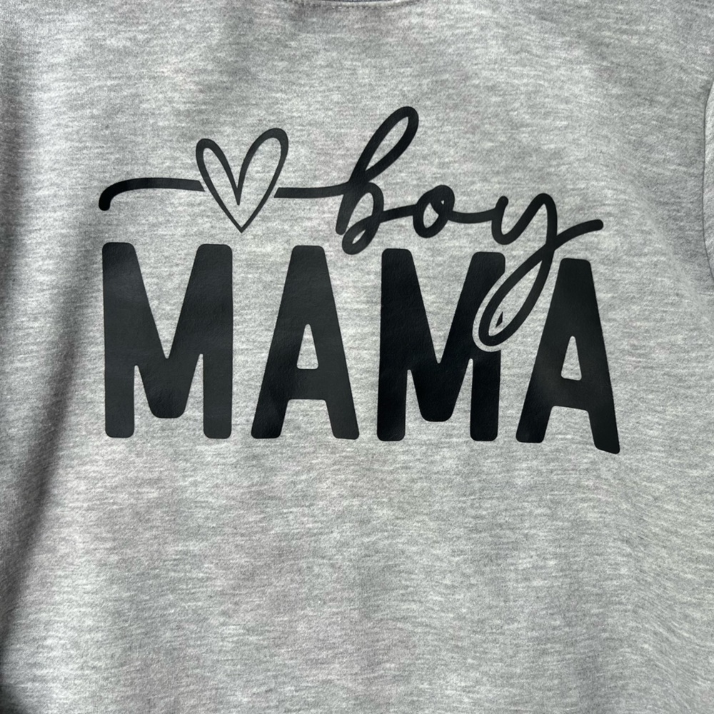 Boy Mama Grey Medium Fleece Crewneck Sweatshirt - Womens’s - Picture 7 of 7